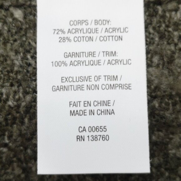 Reitmans Ladies Size Small Green Open Cardigan with Removable Faux Fur Collar - Picture 5 of 9